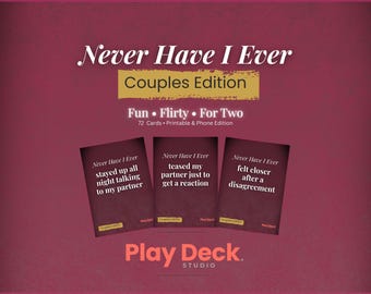 Never Have I Ever : Couples Edition, 72 cartes imprimables Date Night Game (téléchargement instantané)