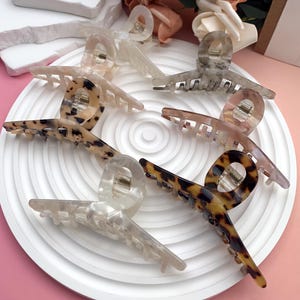 Pinza para el cabello con estampado de leopardo y tortuga, lujosa pinza francesa para el cabello, pasador de acetato acrílico, regalos para mamá