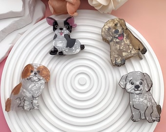 Labrador Adorable Acetate Kawaii Dog Hair Claw Clip, Puppy Lover Gift