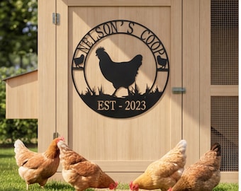 Farmhouse Decor, Custom Chicken Coop Sign, Personalized Hen Plaque, Hennery Wall Art, Rustic Housewarming Gift