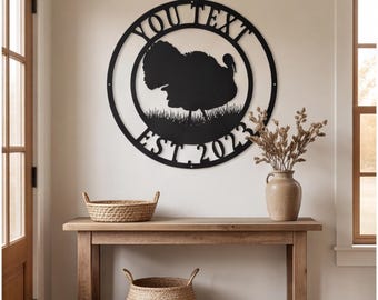 Wild Turkey Metal Wall Art, Rustic Modern Farmhouse Cabin Decor, Custom Name Sign Entryway Decor, Gifting Housewarming Gift for Him