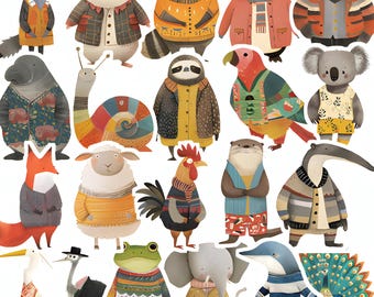 55 stickers animaux livres de contes, stickers aquarelle contes de fées, Stickers boisés dessinés à la main pour chambre de bébé, journal pour enfants, bouteille d'eau