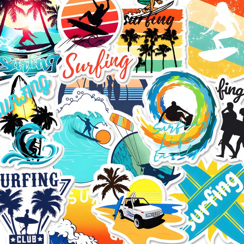 Large Surf Sticker Surf Stickers - Etsy