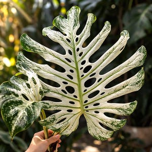Monstera Deliciosa Duivelmonster Bont Geworteld Knooppuntstekje | Zeldzame bonte monsteraplant | Aroid snijden | Kamerplant