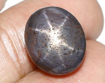 Rubí estrella natural de seis rayos, cabujón/piedra preciosa roja ovalada, 23,40 ct