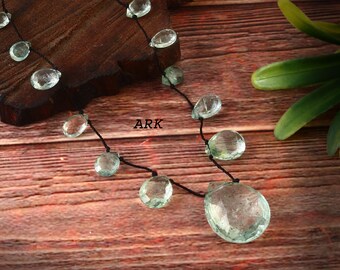 Natural Aquamarine Pear Necklace, Adjustable Length