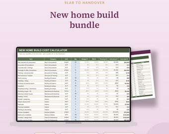 Neubau-Paket, Selbstbau-Kostenrechner, Budgetplaner, Bauzeitplan, Auswahl- und Mängelliste, Excel