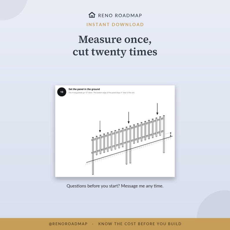 Thank-you card from the Reno Roadmap shop for downloading the raised garden fence plans.