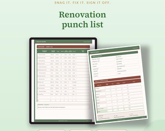 Vorlage für eine Mängelliste zur Renovierung, ausfüllbare PDF-Datei