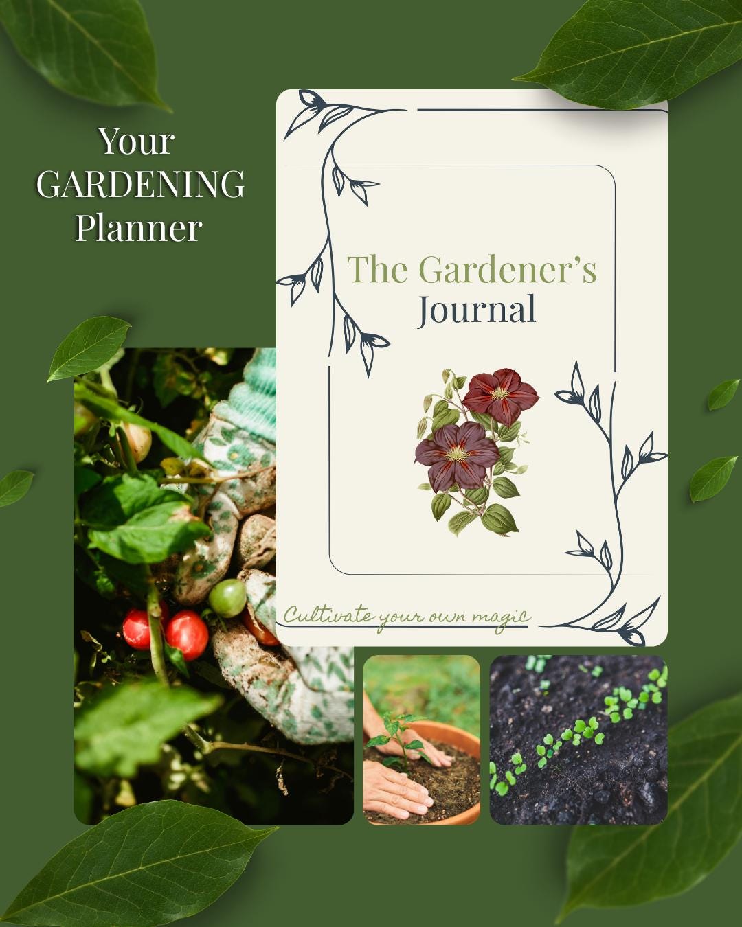 Vintage Garden Planner Printable | Botanical Seed Journal Tracker | A4 ...
