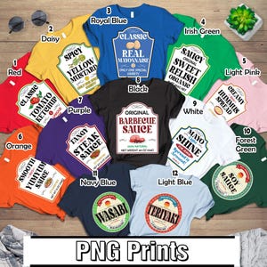 Disfraz de grupo de condimentos PNG, PNG a juego para Navidad, Descarga para fiesta de disfraces de condimentos a juego, Kétchup, Ranch, Grupo de salsas digitales