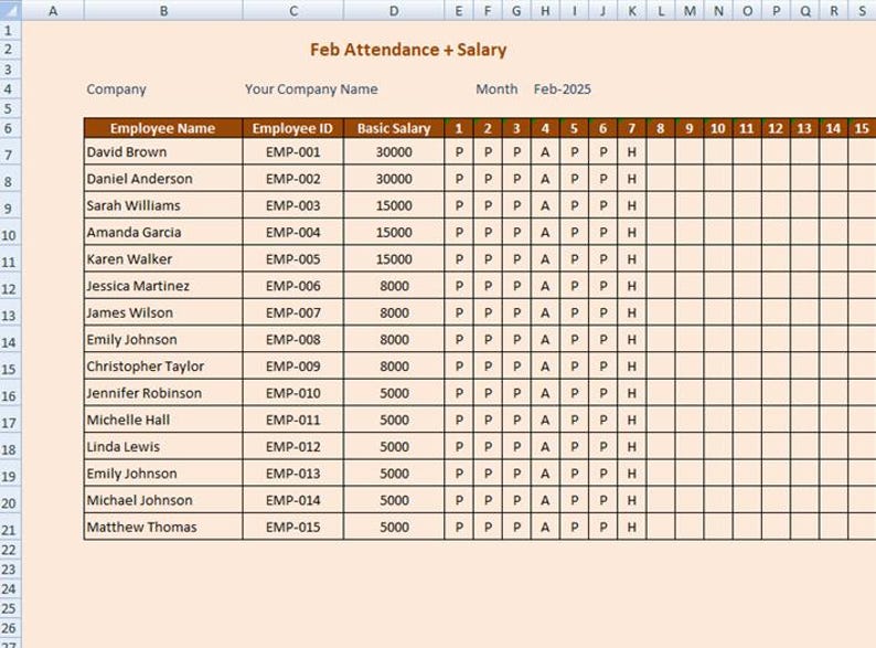 Attendance & Payroll Template | Employee Attendance Tracker With Salary ...