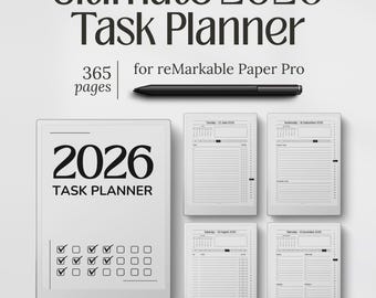 Templates for reMarkable Paper Pro, To Do List, 2026 Task Planner, PDF Digital Download