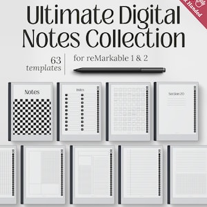 Vorlagen für reMarkable 2, Digitales Notizbuch, verknüpftes PDF, Notizen machen, Journaling, Skizzieren