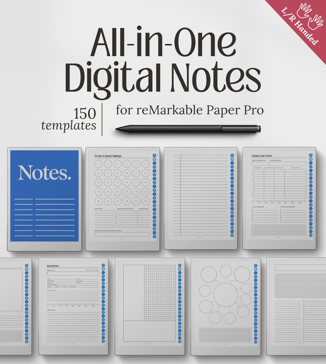 Remarkable Paperpro Notes.pdf Remarkable Paper Pro Templates, 150 Notebook Templates for Note-taking ...