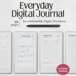 Digital Journal for Remarkable Paper Pro Move, Daily Gratitude, Reflection Pages, PDF Instant Download
