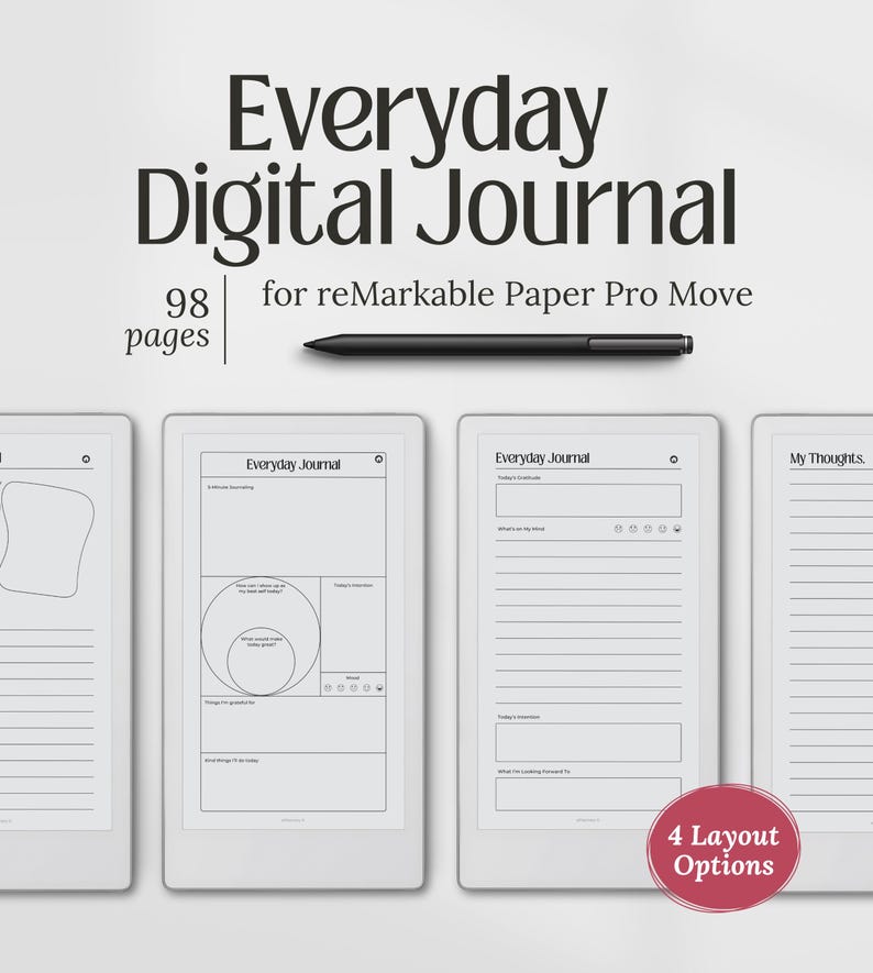 Digital Journal for Remarkable Paper Pro Move, Daily Gratitude ...