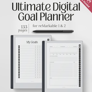 Plantillas para reMarkable 2, páginas de establecimiento de objetivos digitales, productividad minimalista, descarga instantánea en PDF