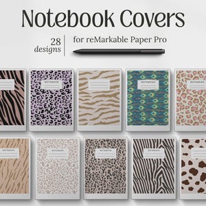 Capas para cadernos reMarkable Paper Pro, pacote digital com 28 estampas de animais, para anotações, acessórios rMPP