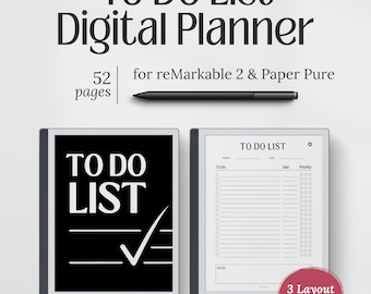 Modelli per reMarkable 2 Paper Pure, agenda per la lista delle cose da fare, per prendere appunti, download digitale in PDF