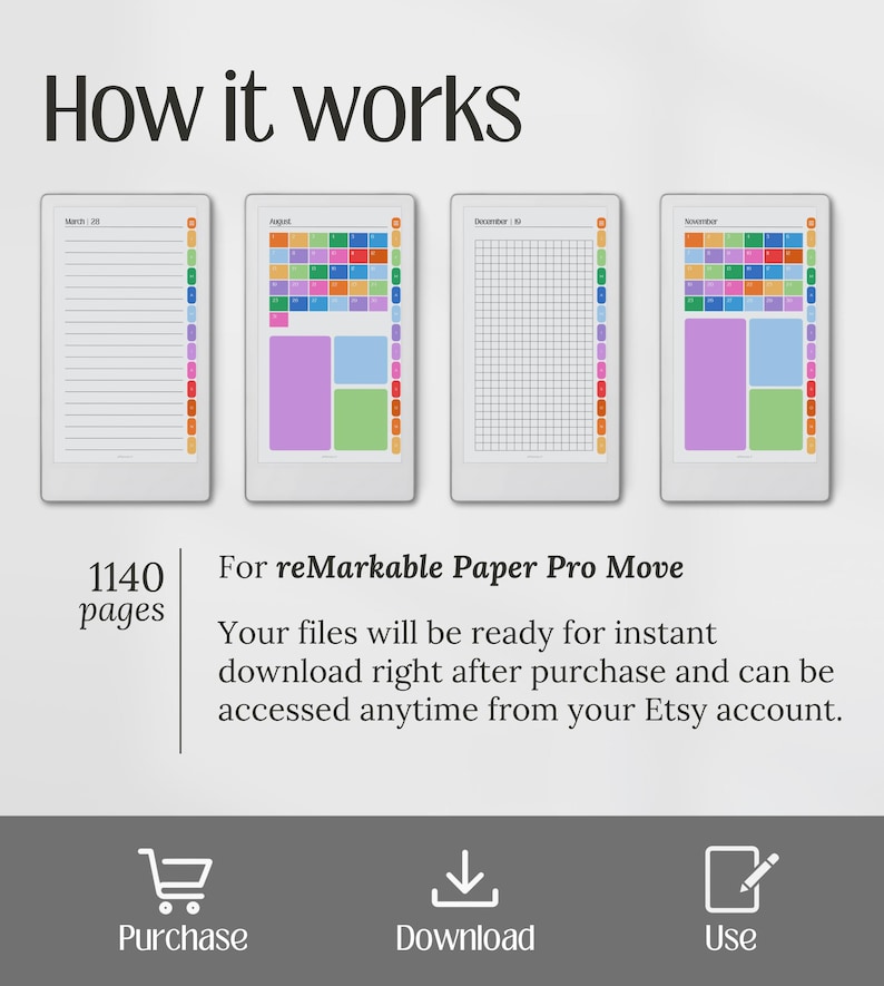 Remarkable Paperpro Move Templates for Remarkable Paper Pro Move, 365-day Daily Notes Bundle ...