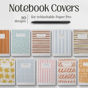 Templates for reMarkable Paper Pro, 90 Digital Notebook Cover Bundle, rMPP Accessories, PDF Download