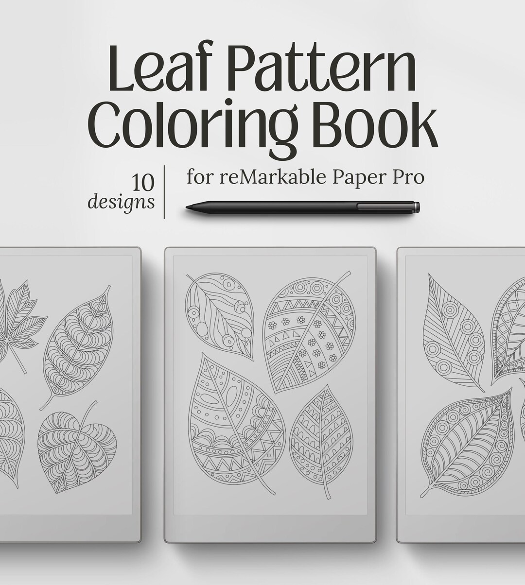 Remarkable Paper Pro Templates Leaf Coloring Book PDF 10 Lightly