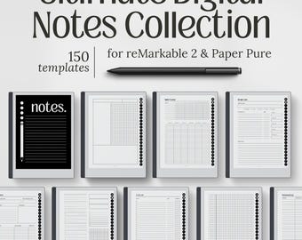 150 Digital Notebook Templates for reMarkable 2 Paper Pure, Note-Taking, Journaling & Sketching, PDF Download