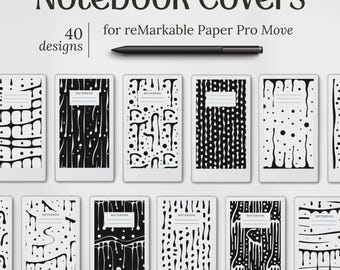 Ink Drips Cover Bundle for reMarkable Paper Pro Move, Digital Notebook Designs, PDF Download