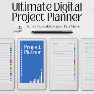 Project Planner Templates for reMarkable Paper Pro Move, Productivity, Task Lists, PDF Digital Download