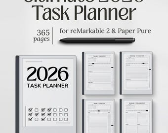 Templates for reMarkable 2 & Paper Pure, To Do List, 2026 Task Planner, PDF Download