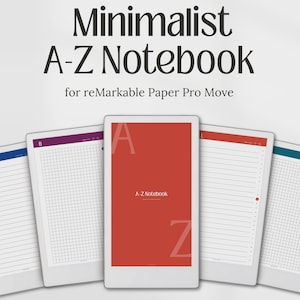 A-Ö anteckningsbok för reMarkable Paper Pro Move, alfabetiska anteckningsmallar, digital PDF-nedladdning