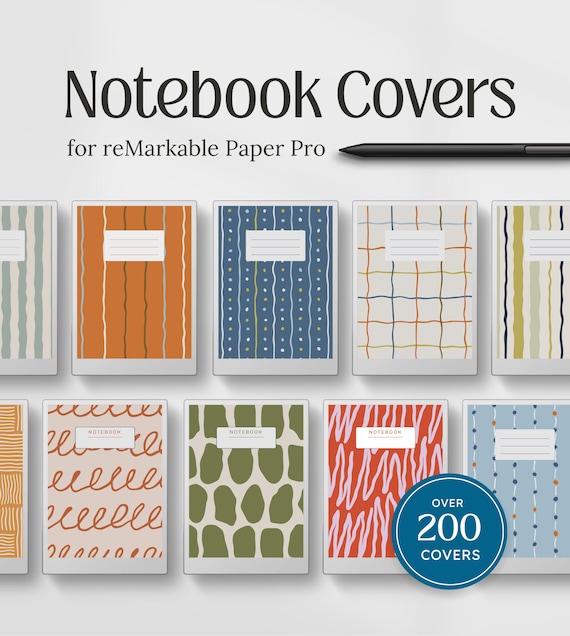 Templates for reMarkable Paper Pro, 90 Digital Notebook Cover Bundle, rMPP Accessories, PDF Download