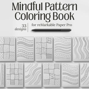 Muster Malbuch für reMarkable Paper Pro, Entspannende Färbung Vorlagen, PDF Digitaler Download