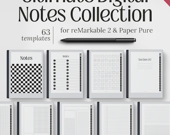 Plantillas para reMarkable 2 Paper Pure, cuaderno digital, para tomar notas, escribir un diario, dibujar y descargar en formato PDF.