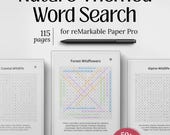 Nature-Themed Word Search Book for reMarkable Paper Pro, 50 Puzzles with Solutions, PDF Download