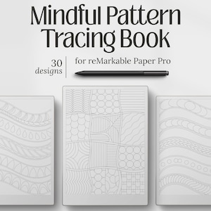 Plantillas para reMarkable Paper Pro, libro de trazado de patrones conscientes, diseños de trazado relajantes, descarga en PDF