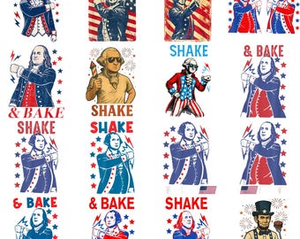 10+ Shake and Bake PNG-Bundle, George Washington und Abraham Lincoln Design, Ricky Bobby Design, Talladega, George Washington, Abe Lincoln