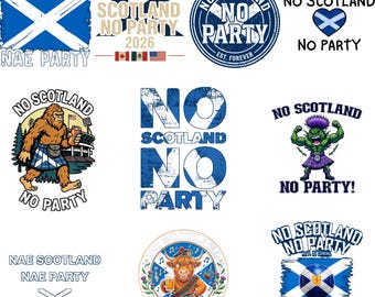 No Scotland No Party Schottland PNG Bundle, schottischer Fußballfan, Fußballanhänger PNG, Geschenk für Schottland-Fans, digitaler Download