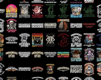 70 Nicht Diagnostizierte, aber etwas stimmt nicht Waschbär PNGBundle, lustiger digitaler Download, Rock auf Tier Grafik, schrulliges T-Shirt-Design