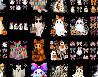 20種類以上のレースゴーストコケットPNGバンドル、ゴーストハロウィンPNG、ガーリーゴーストレースゴーストPNG、スプーキーシーズンPNG、ハロウィンシャツPNG、スプーキー昇華