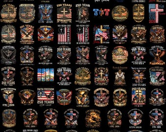 70 Glaube Freiheit 250 Jahre PNG Bündel, Christliches Vaterländisches Kreuz Design, Jesus Amerika Koquette Bogen PNG, 1776-2026 250-jähriges Jubiläum