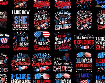 30+ Ich mag, wie sie explodiert Png-Bundle, ich mag, wie er Png knallt, 4. Juli Paare Png, passender 4. Juli, Firecracker, Patriotic Png