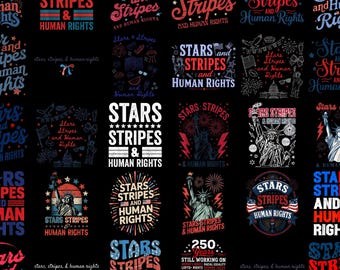 Stars und Stripes und Achtung der Rechte PNG-Bundle, 250 Jahre Amerika arbeitet immer noch an sozialer Gerechtigkeit PNG, 4.Juli, Stars Stripes 4.Juli