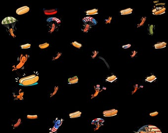 20+ Lustiger Hot Dog, der in Brötchen springt PNG-Bundle, Hot Dog 4. Juli Png, süße Wurst Grafik, Sommer BBQ Grill Party Geschenk, süßes Foodie Geschenk.