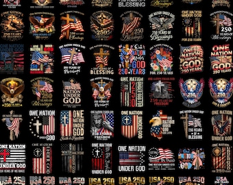 80+ Eine Nation unter Gott PNG-Bundle, 4. Juli Christlich Vaterländische Sublimation PNG, Glaube und Freiheit Shirt Design PNG, Kreuz der amerikanischen Flagge
