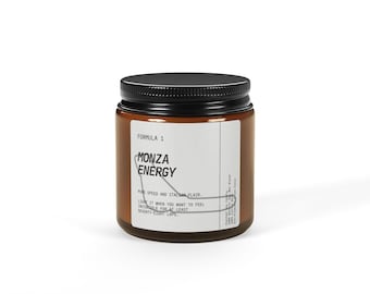 F1 | Monza Energy Candle | Scented Soy Wax, Amber Jar