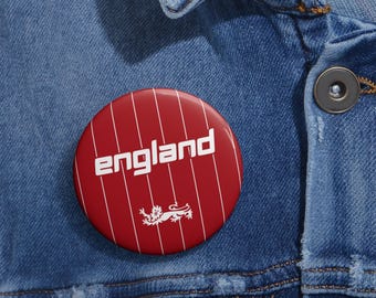 England Retro Football Badge | Vintage England Soccer Pin Button | Minimalist Football Fan Accessory | England Supporters Gift