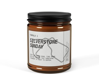 F1 | Silverstone Sunday Scented Soy Candle | Formula 1 Amber Jar