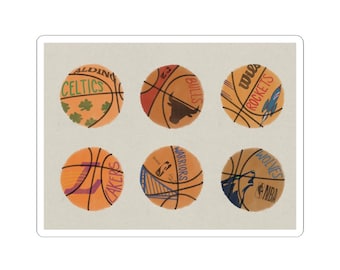 Vintage NBA Teams Sticker | Celtics Bulls Rockets Lakers Warriors Wolves
